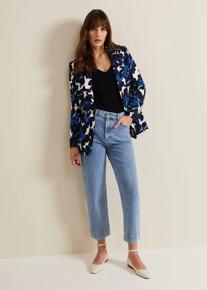 Women Phase Eight Jackets Caddie Floral Suit Jacket Blue