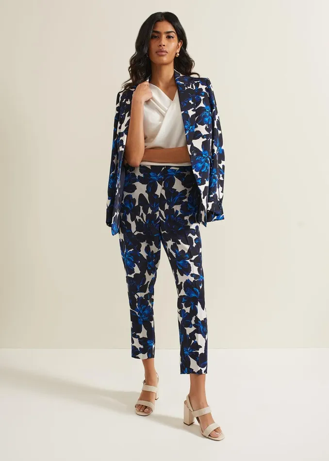 Women Phase Eight Jackets Caddie Floral Suit Jacket Blue