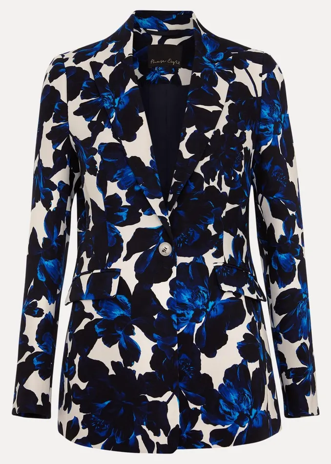 Women Phase Eight Jackets Caddie Floral Suit Jacket Blue