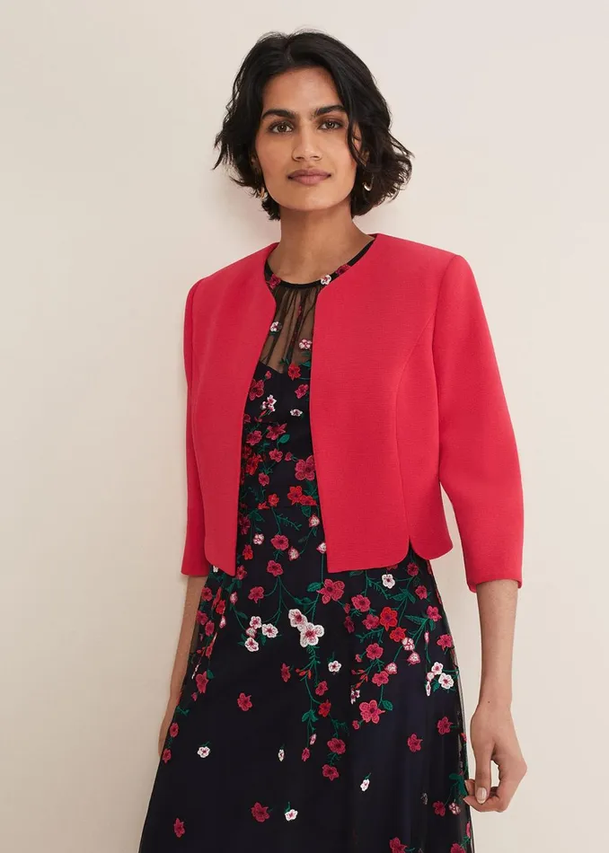Women Phase Eight Jackets Cara Textured Jacket Raspberry