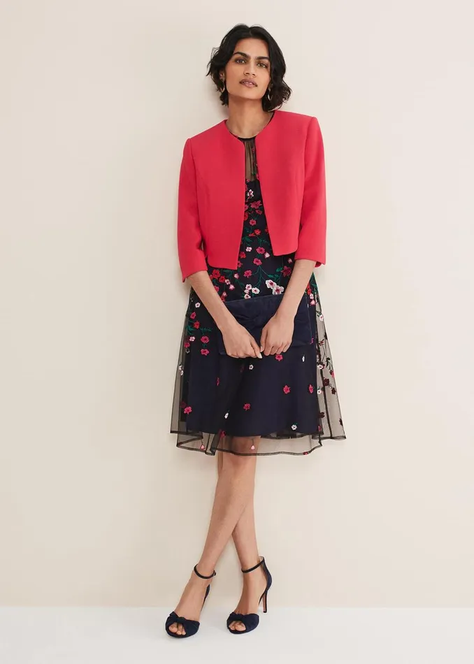 Women Phase Eight Jackets Cara Textured Jacket Raspberry