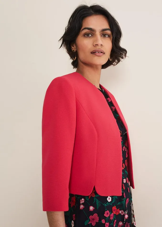 Women Phase Eight Jackets Cara Textured Jacket Raspberry