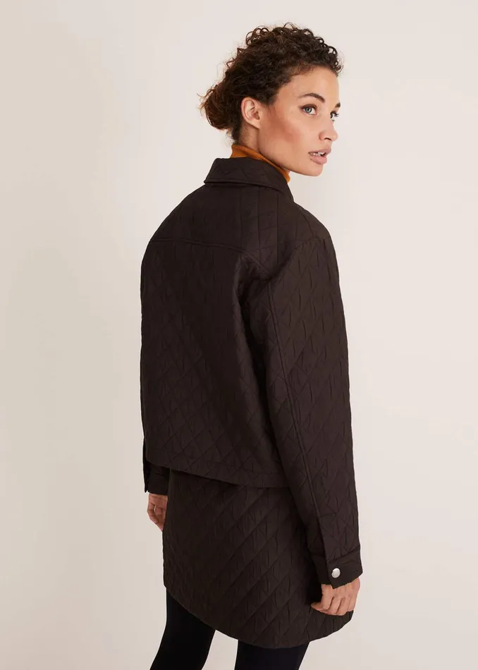 Women Phase Eight Jackets Chaya Quilted Jacket CoOrd Chocolate