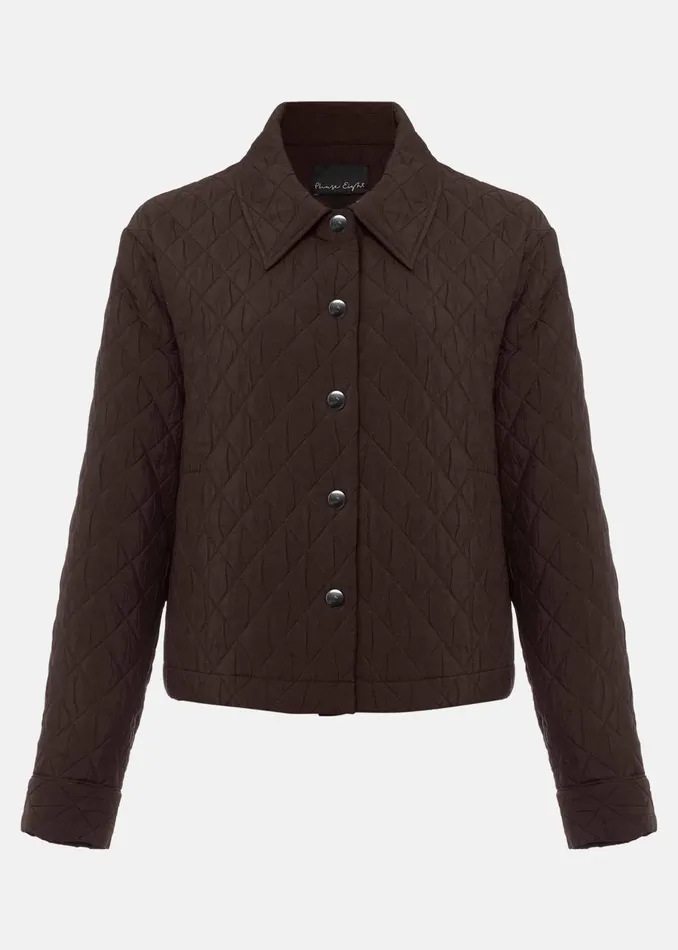 Women Phase Eight Jackets Chaya Quilted Jacket CoOrd Chocolate