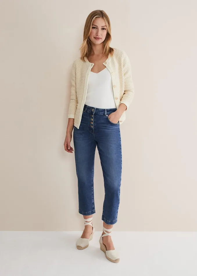 Women Phase Eight Jackets Cove Ribbed Cropped Jacket Neutral