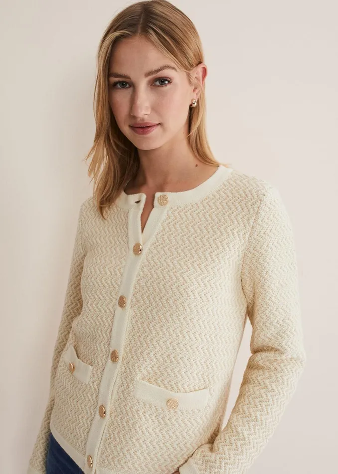 Women Phase Eight Jackets Cove Ribbed Cropped Jacket Neutral