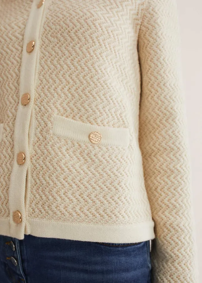 Women Phase Eight Jackets Cove Ribbed Cropped Jacket Neutral