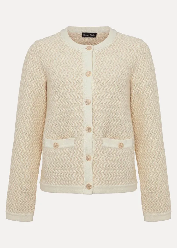 Women Phase Eight Jackets Cove Ribbed Cropped Jacket Neutral