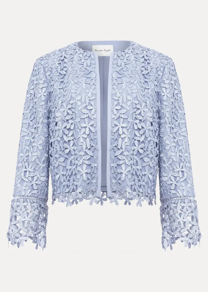 Women Phase Eight Jackets Daisy Lace Jacket Pale Blue