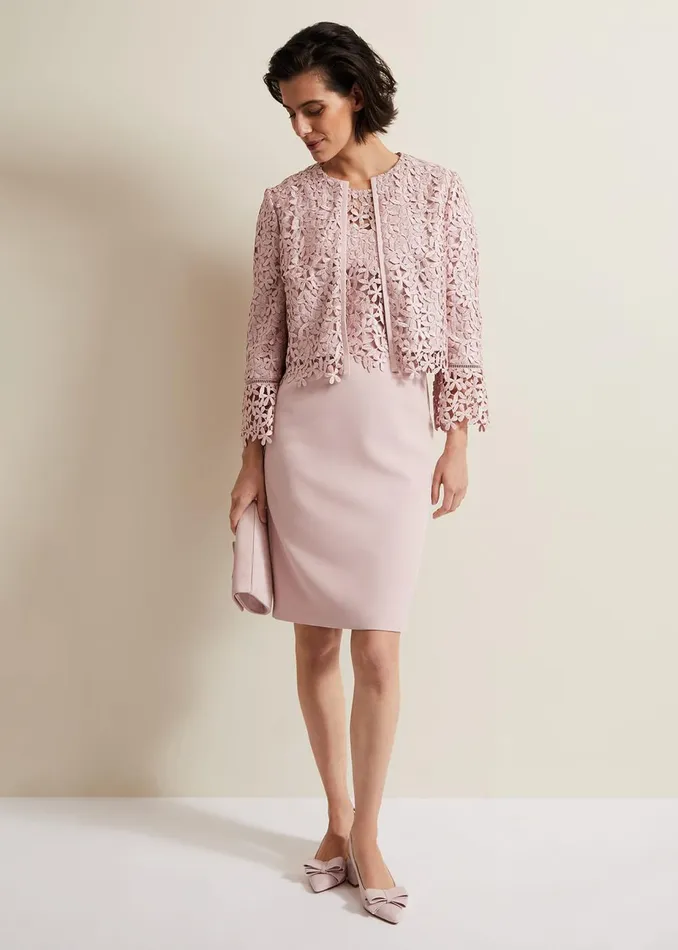 Women Phase Eight Jackets Daisy Lace Jacket Pale Pink
