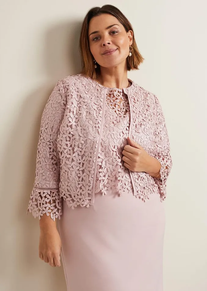 Women Phase Eight Jackets Daisy Lace Jacket Pale Pink