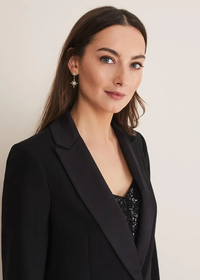 Women Phase Eight Jackets Elandra Black Tux Blazer Black