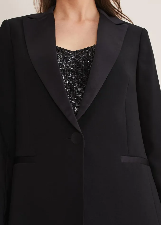 Women Phase Eight Jackets Elandra Black Tux Blazer Black