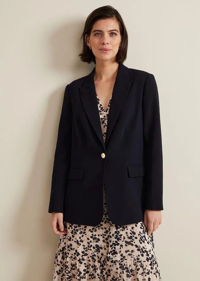Women Phase Eight Jackets Elandra Navy Tux Blazer Navy