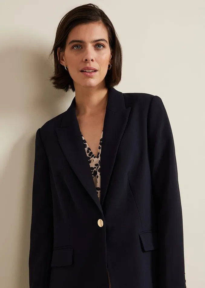Women Phase Eight Jackets Elandra Navy Tux Blazer Navy