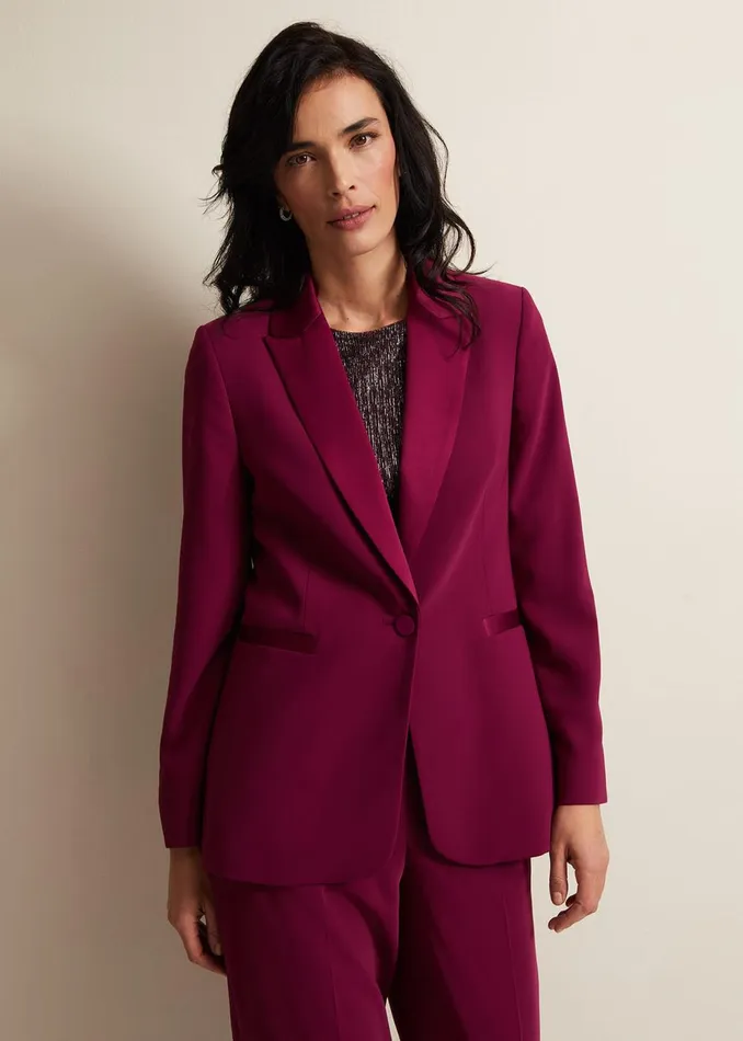 Women Phase Eight Jackets Elandra Tux Blazer Burgundy