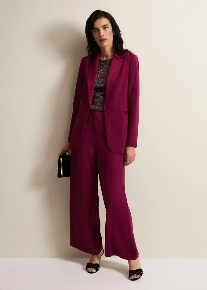 Women Phase Eight Jackets Elandra Tux Blazer Burgundy