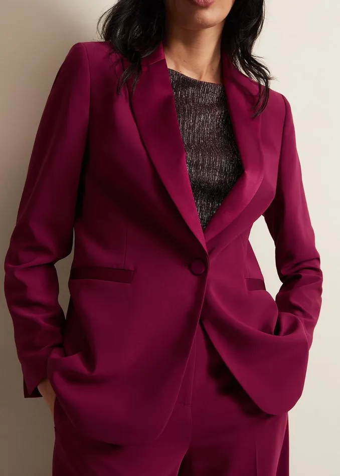 Women Phase Eight Jackets Elandra Tux Blazer Burgundy