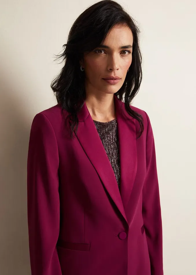 Women Phase Eight Jackets Elandra Tux Blazer Burgundy