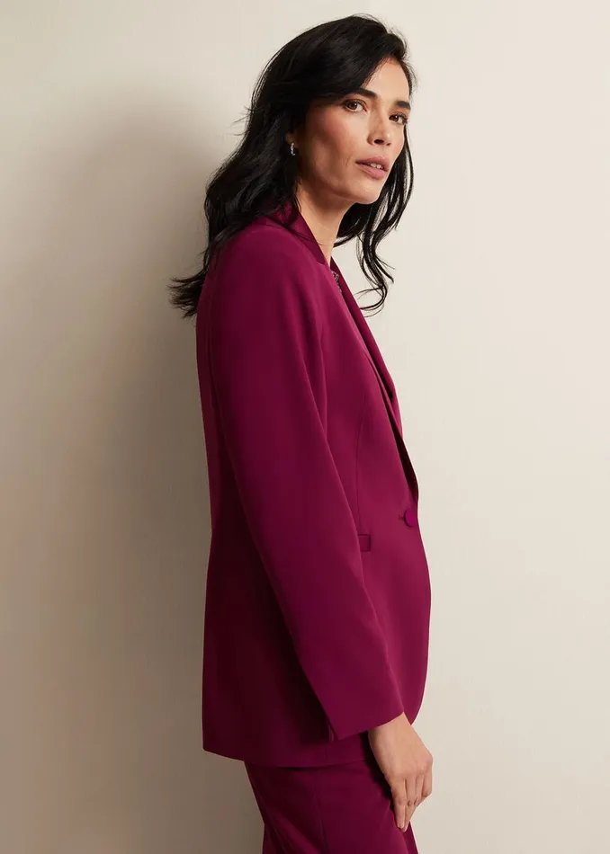 Women Phase Eight Jackets Elandra Tux Blazer Burgundy