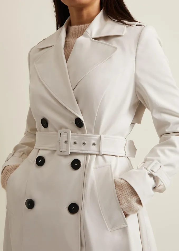 Women Phase Eight Jackets Eleanor Pleat Back Trench Coat Ivory