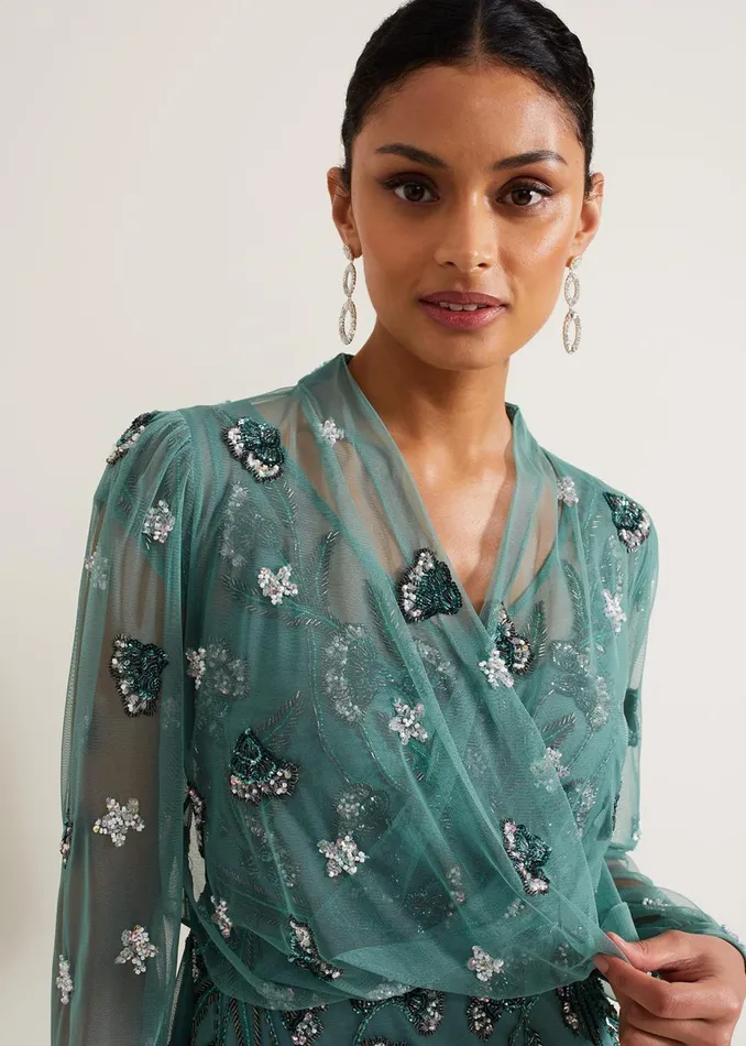 Women Phase Eight Jackets Fi Beaded Cover Up Light Green