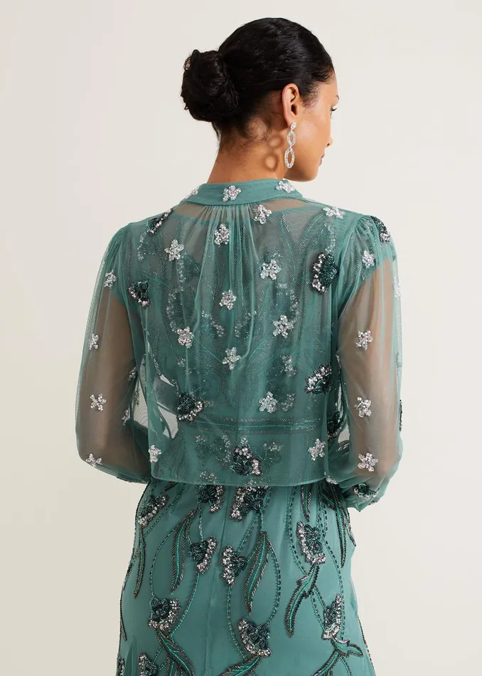 Women Phase Eight Jackets Fi Beaded Cover Up Light Green