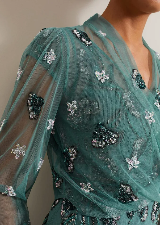 Women Phase Eight Jackets Fi Beaded Cover Up Light Green