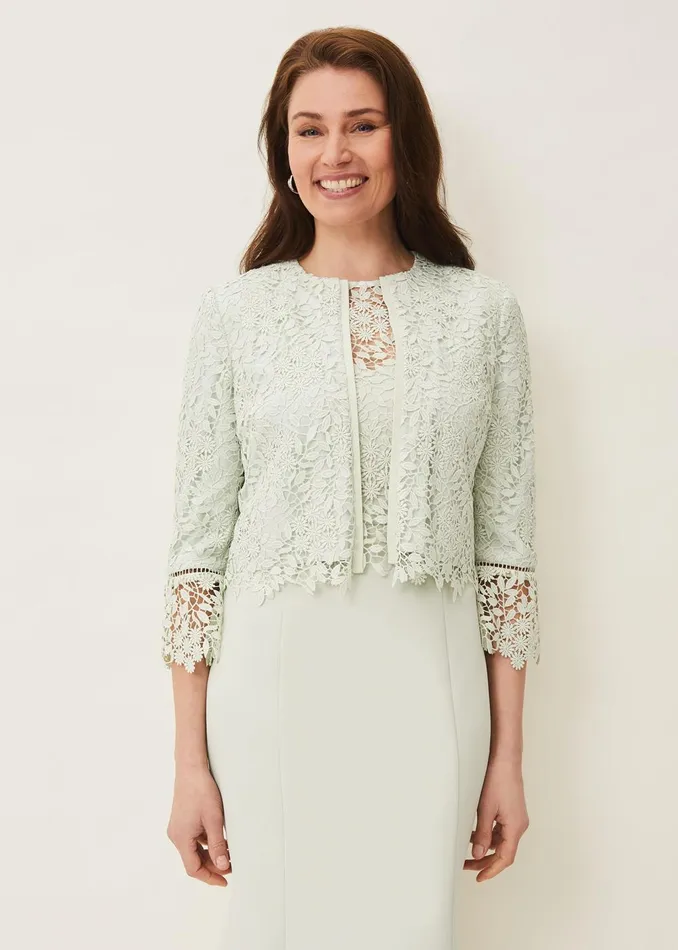 Women Phase Eight Jackets Georgia Lace Jacket Spearmint