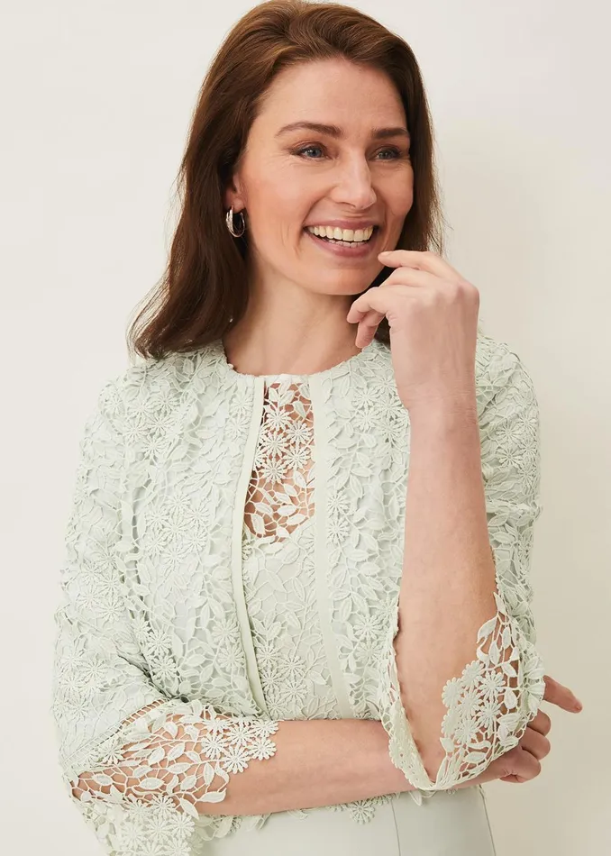 Women Phase Eight Jackets Georgia Lace Jacket Spearmint