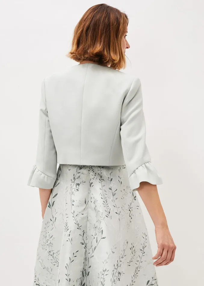 Women Phase Eight Jackets Inez Frill Cuff Occasion Jacket Eau De Nil