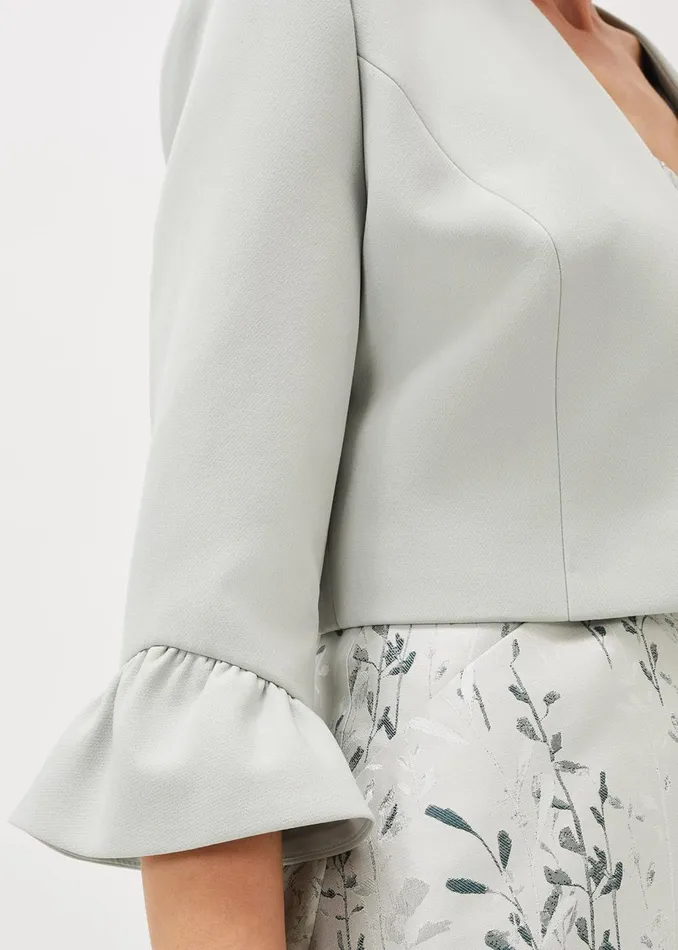 Women Phase Eight Jackets Inez Frill Cuff Occasion Jacket Eau De Nil