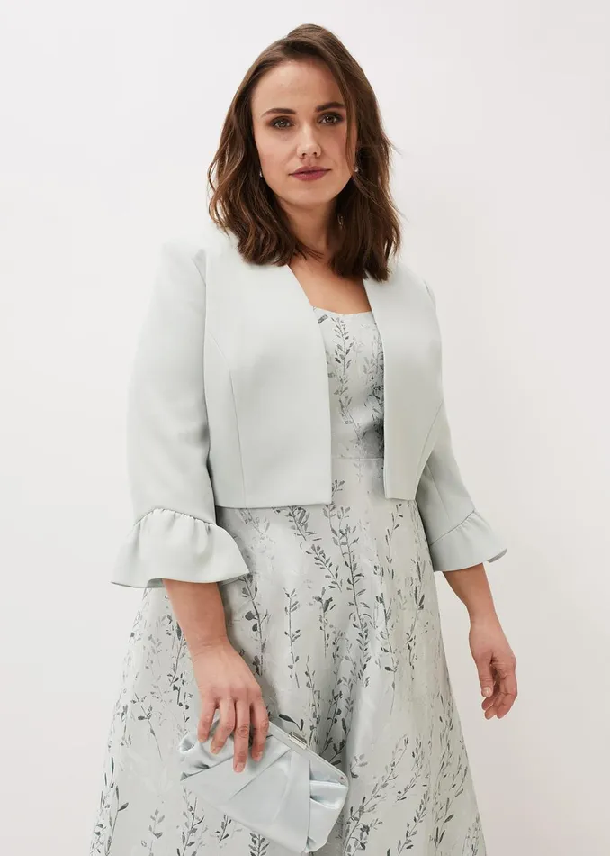 Women Phase Eight Jackets Inez Frill Cuff Occasion Jacket Eau De Nil