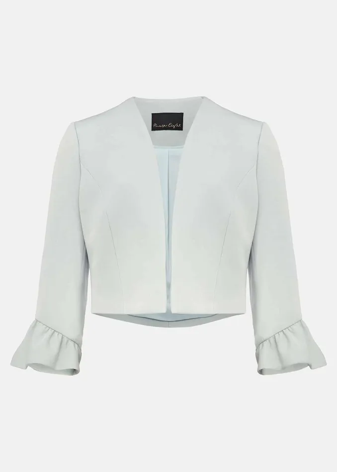 Women Phase Eight Jackets Inez Frill Cuff Occasion Jacket Eau De Nil