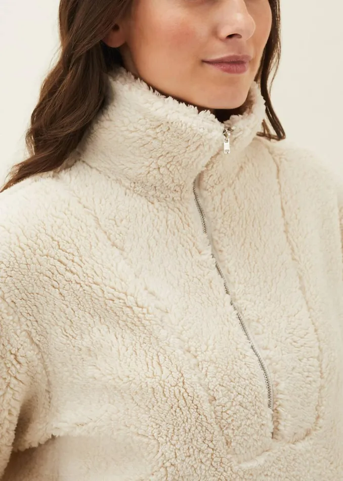 Women Phase Eight Jackets Ione Borg Zip Jacket Cream