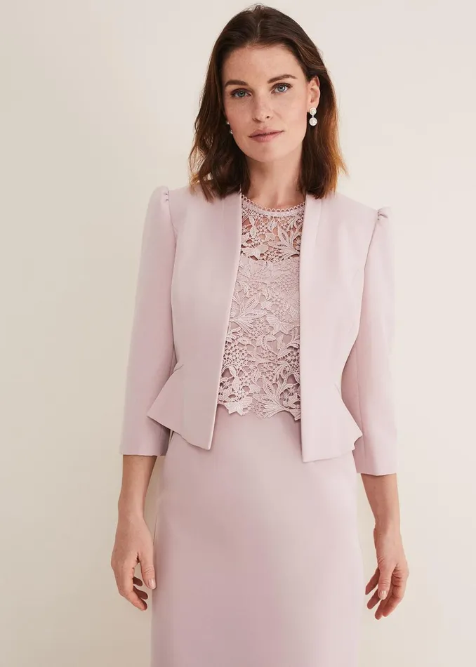 Women Phase Eight Jackets Isabella Bow Jacket Antique Rose