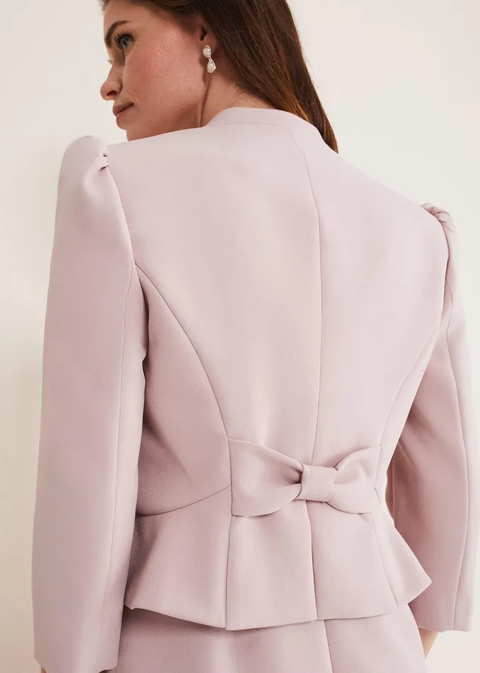 Women Phase Eight Jackets Isabella Bow Jacket Antique Rose