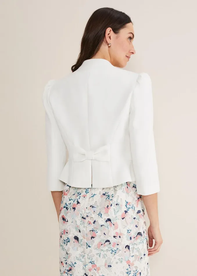 Women Phase Eight Jackets Isabella Bow Jacket Ivory