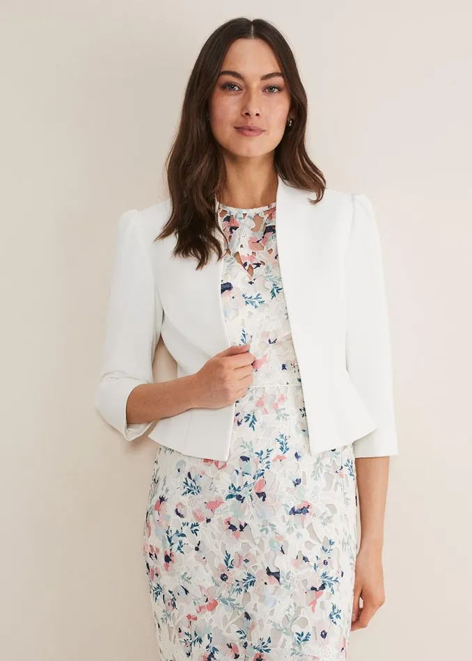 Women Phase Eight Jackets Isabella Bow Jacket Ivory