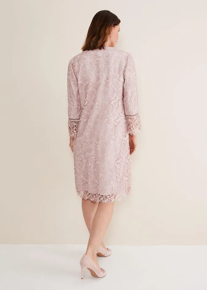 Women Phase Eight Jackets Isabella Lace Coat Antique Rose