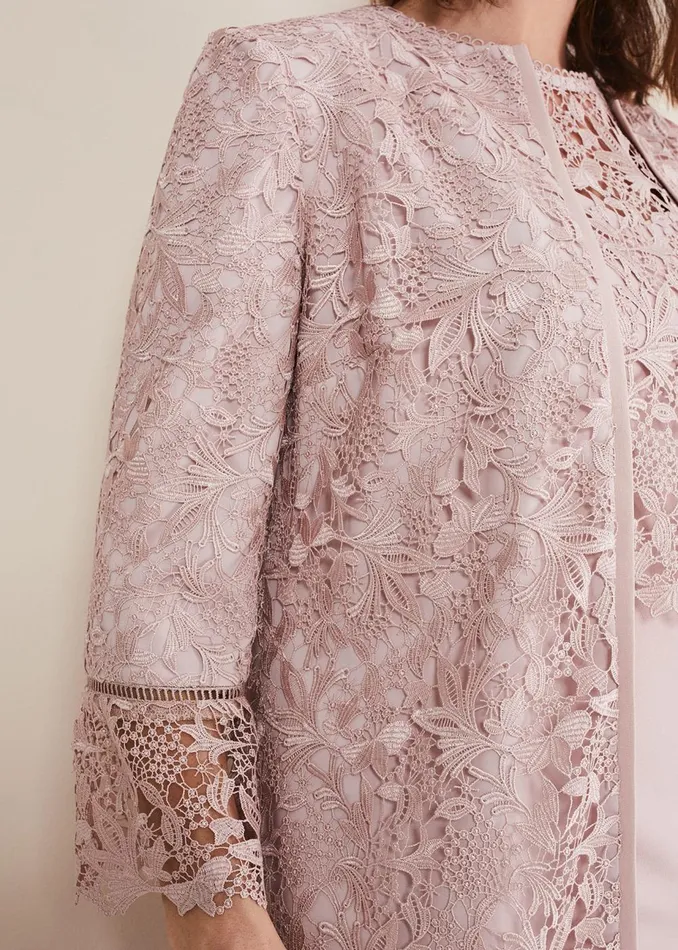 Women Phase Eight Jackets Isabella Lace Coat Antique Rose