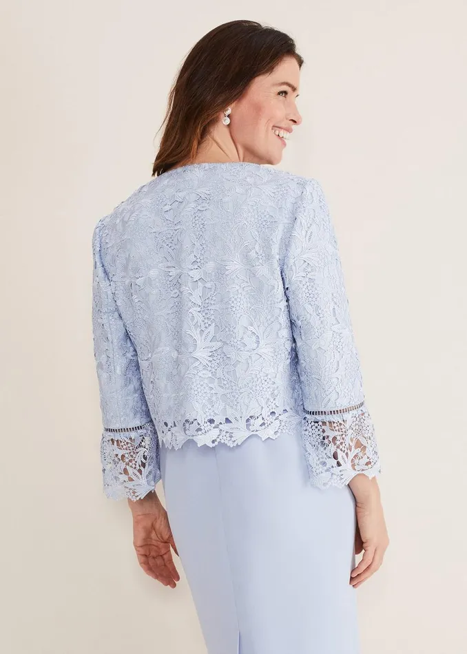 Women Phase Eight Jackets Isabella Lace Jacket Light Cornflower