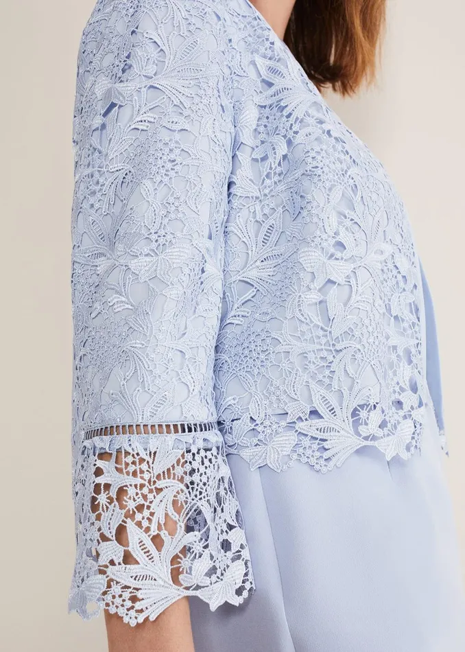 Women Phase Eight Jackets Isabella Lace Jacket Light Cornflower