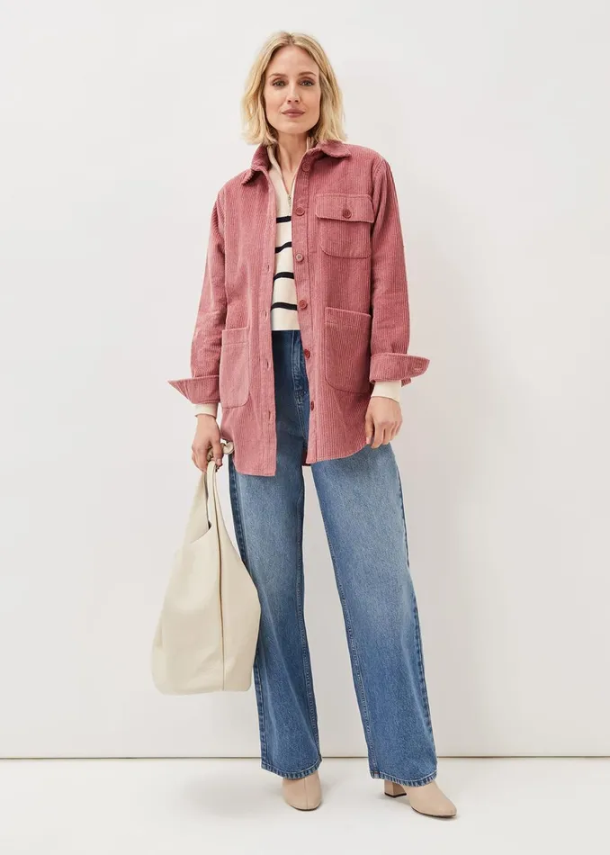 Women Phase Eight Jackets Katrina Cord Shacket Rose