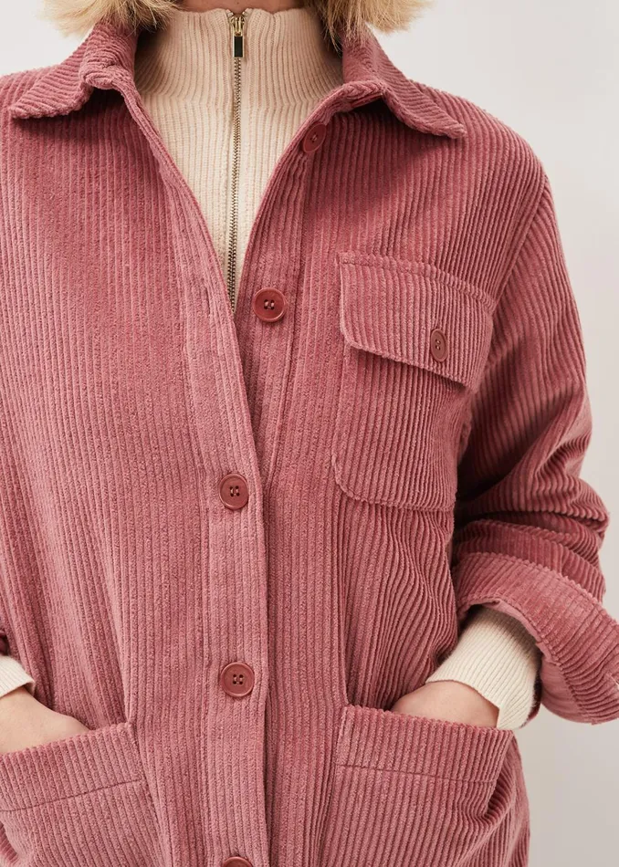 Women Phase Eight Jackets Katrina Cord Shacket Rose