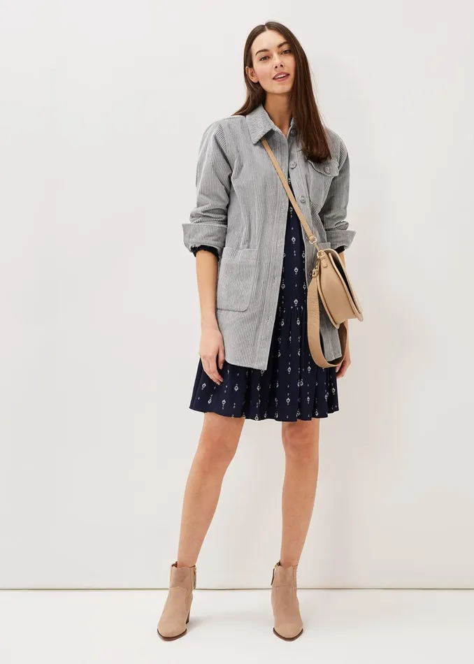 Women Phase Eight Jackets Katrina Corduroy Shacket Greysilver