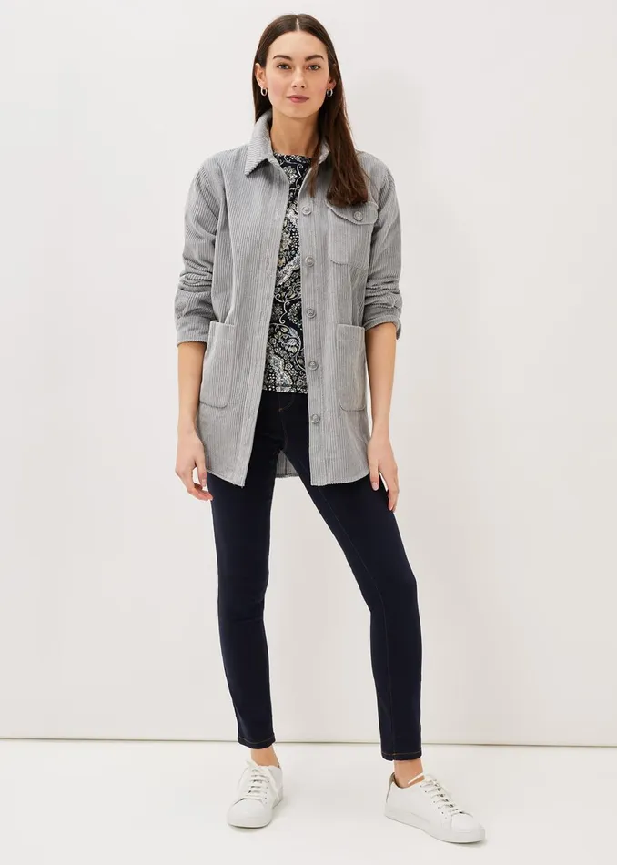 Women Phase Eight Jackets Katrina Corduroy Shacket Greysilver
