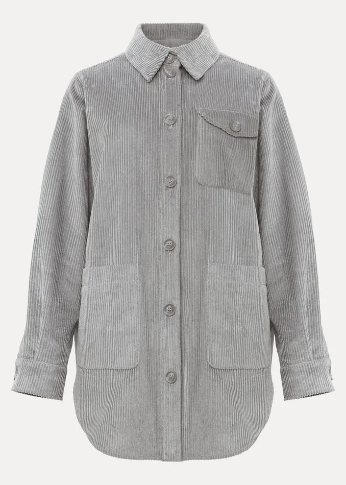 Women Phase Eight Jackets Katrina Corduroy Shacket Greysilver
