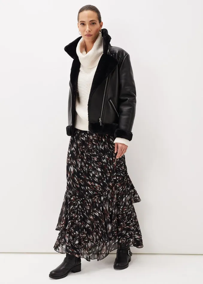 Women Phase Eight Jackets Kya Aviator Jacket Black