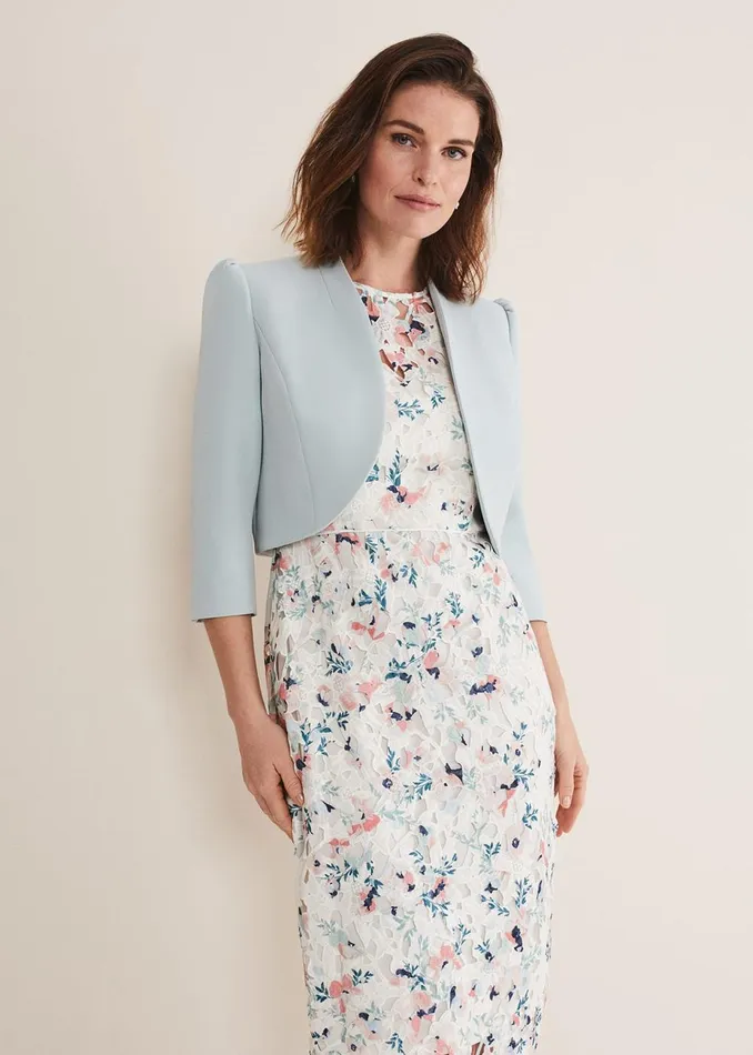 Women Phase Eight Jackets Leanna Cropped Jacket Eau De Nil